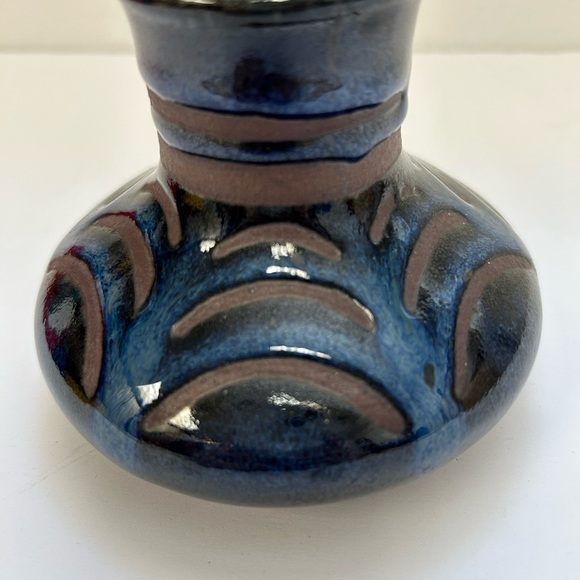 Blue and Brown Studio Pottery Small Vase - Picture 2 of 5
